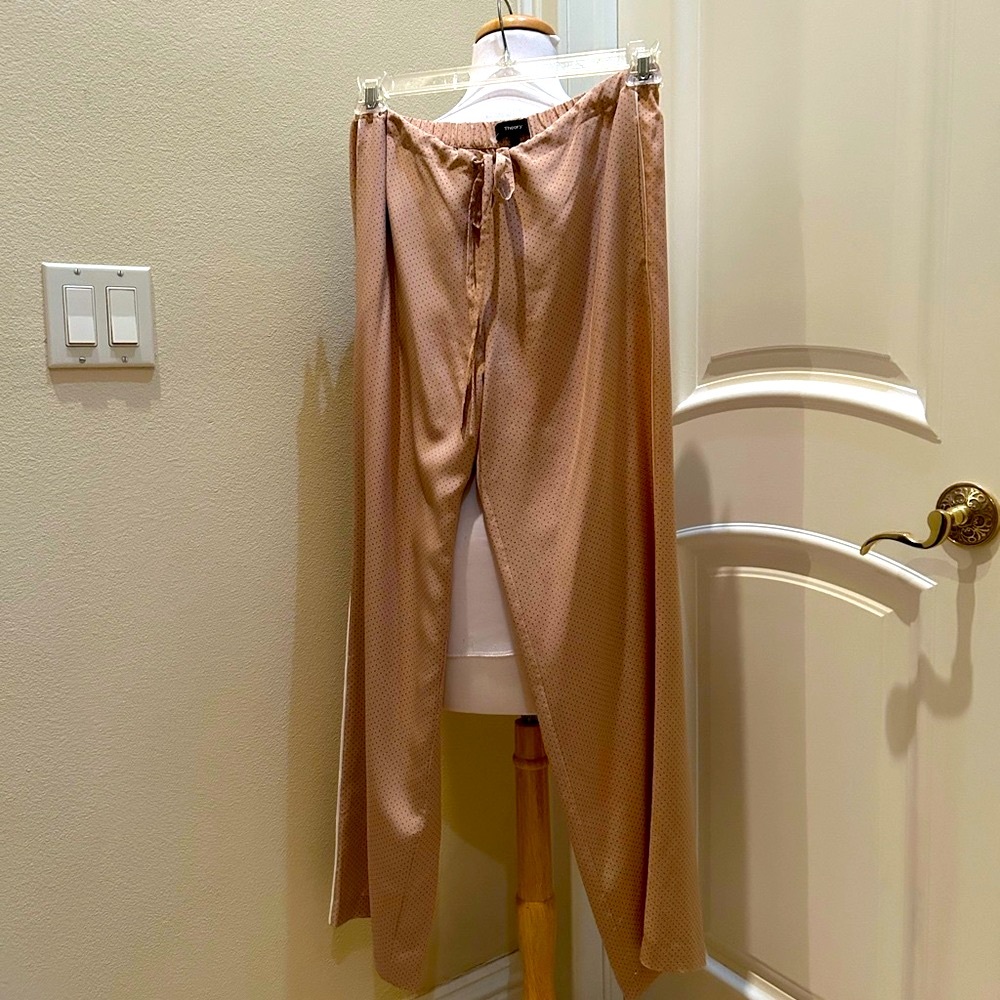 NWOT Theory blush color silk lounge pants
